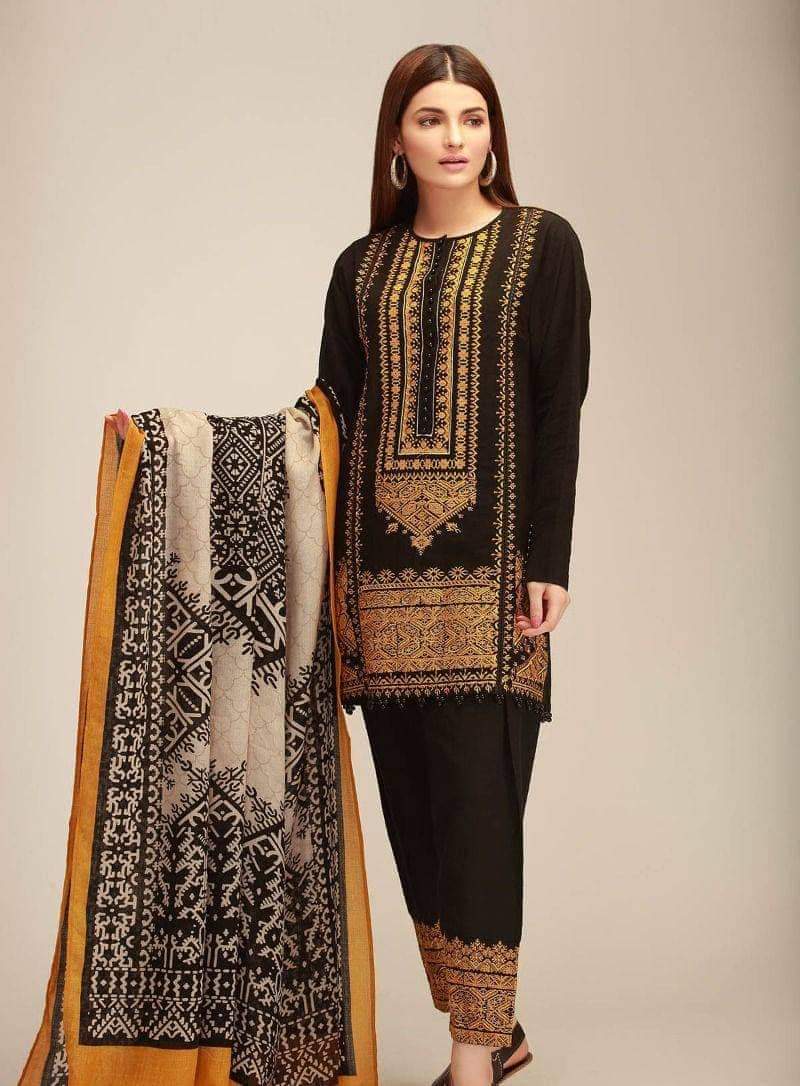 KHAADI 3PC  Embroidered-B